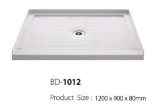 Center Drain Three Flanges acrylic Shower Base (BD-1012)