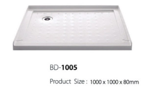 Three Flanges Left Corner Drain Shower Base (BD-1005)