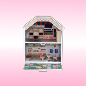 Kids Doll House with Mini Furniture F0375